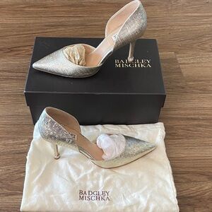 Badgley Mischka Leather Pewter Naya D'Orsay Pump - 8 formal night out designer